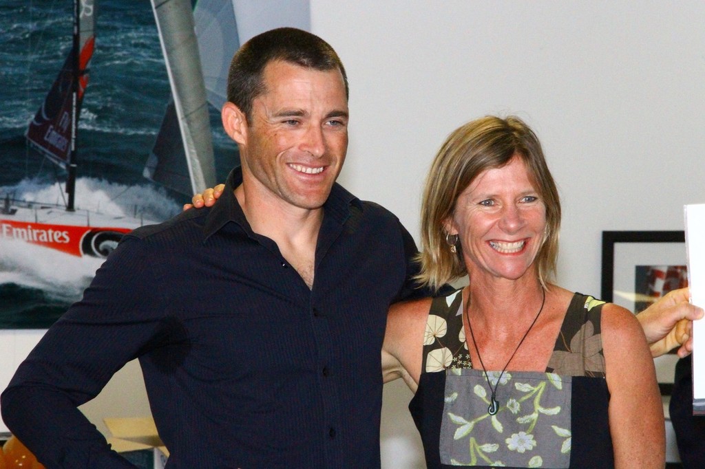 JP Tobin (RS:X) with triple Olympic medalist in the Windsurfer, Barbara Kendall © Richard Gladwell www.photosport.co.nz